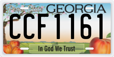 GA license plate CCF1161