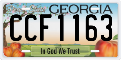 GA license plate CCF1163