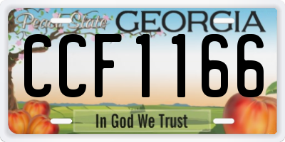GA license plate CCF1166