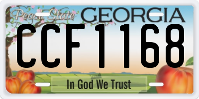 GA license plate CCF1168