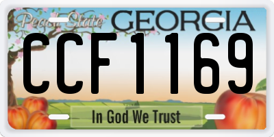 GA license plate CCF1169