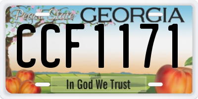 GA license plate CCF1171