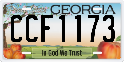 GA license plate CCF1173