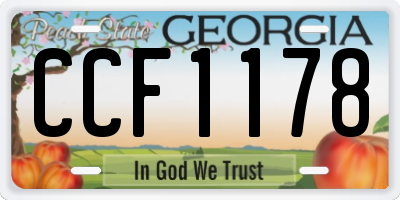GA license plate CCF1178