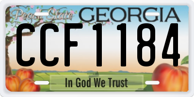 GA license plate CCF1184