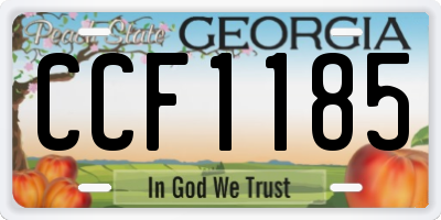 GA license plate CCF1185