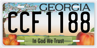 GA license plate CCF1188