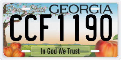 GA license plate CCF1190