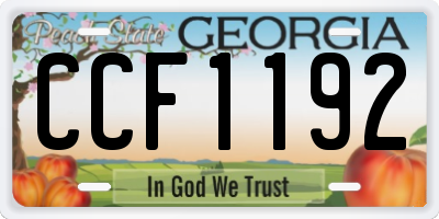 GA license plate CCF1192