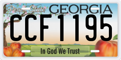 GA license plate CCF1195