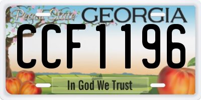 GA license plate CCF1196