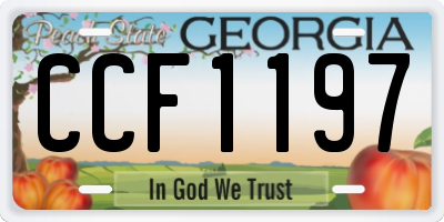 GA license plate CCF1197