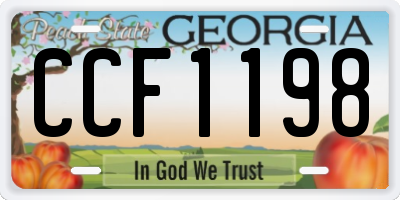 GA license plate CCF1198