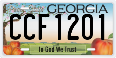 GA license plate CCF1201