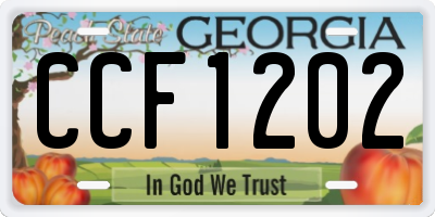 GA license plate CCF1202