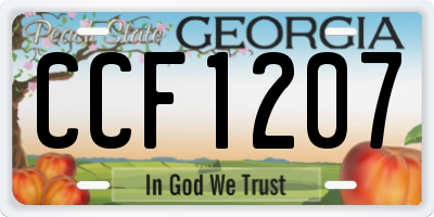 GA license plate CCF1207