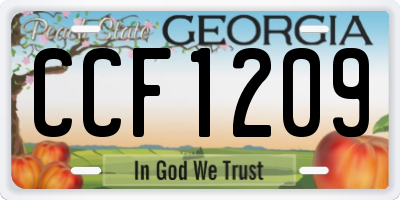 GA license plate CCF1209