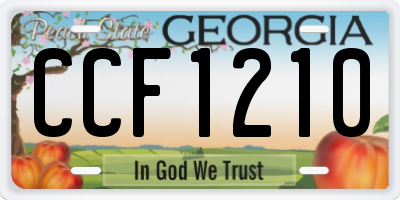 GA license plate CCF1210