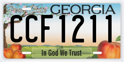 GA license plate CCF1211