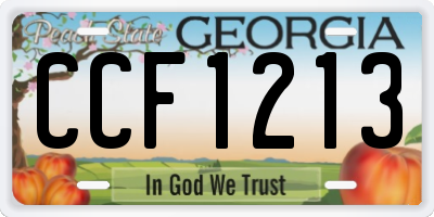 GA license plate CCF1213
