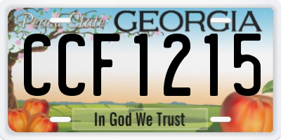 GA license plate CCF1215