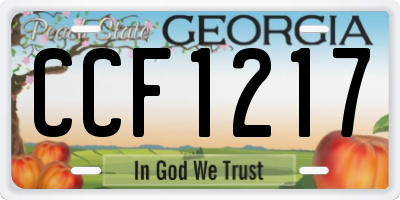 GA license plate CCF1217