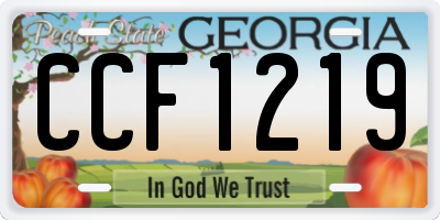 GA license plate CCF1219