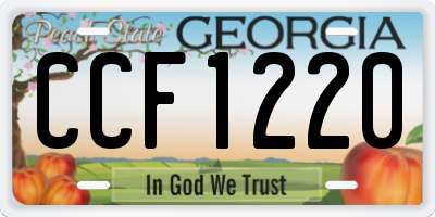GA license plate CCF1220
