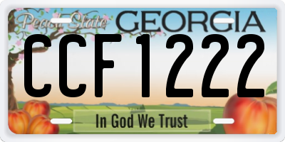 GA license plate CCF1222