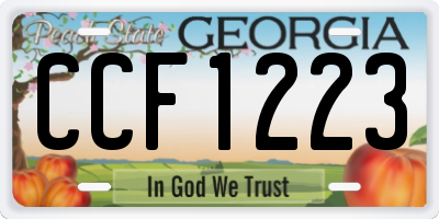 GA license plate CCF1223