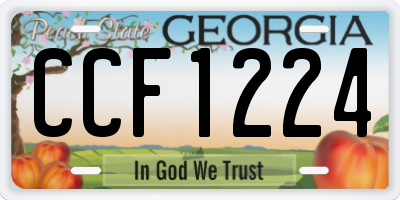 GA license plate CCF1224