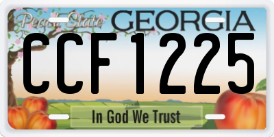 GA license plate CCF1225