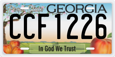 GA license plate CCF1226