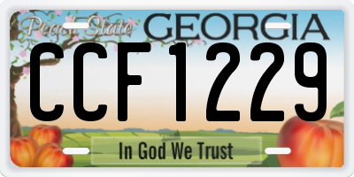 GA license plate CCF1229