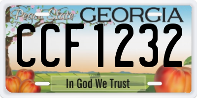 GA license plate CCF1232