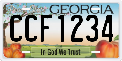 GA license plate CCF1234