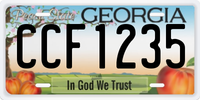 GA license plate CCF1235