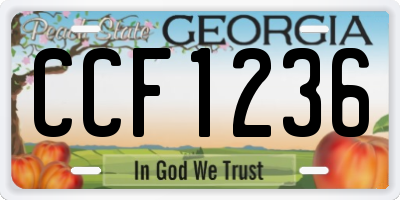 GA license plate CCF1236