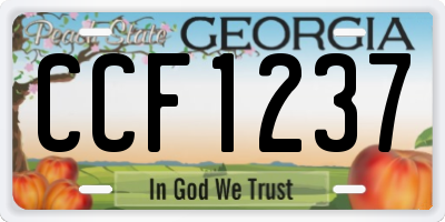 GA license plate CCF1237