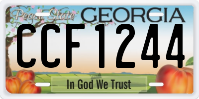 GA license plate CCF1244