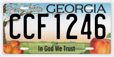 GA license plate CCF1246