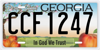 GA license plate CCF1247