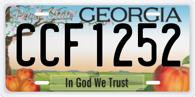 GA license plate CCF1252
