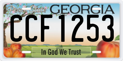 GA license plate CCF1253