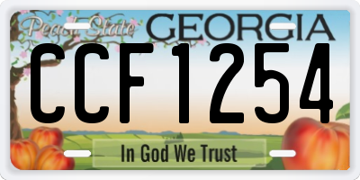 GA license plate CCF1254