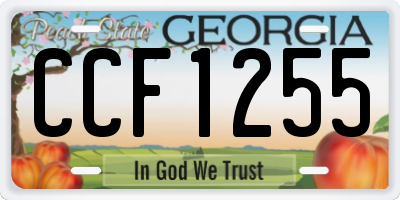 GA license plate CCF1255