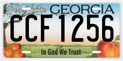 GA license plate CCF1256