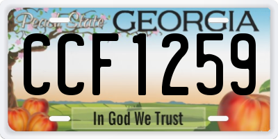 GA license plate CCF1259