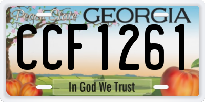 GA license plate CCF1261