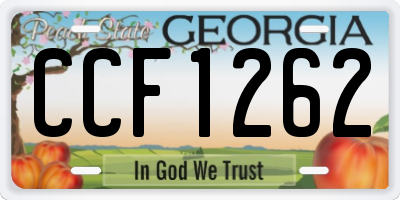 GA license plate CCF1262